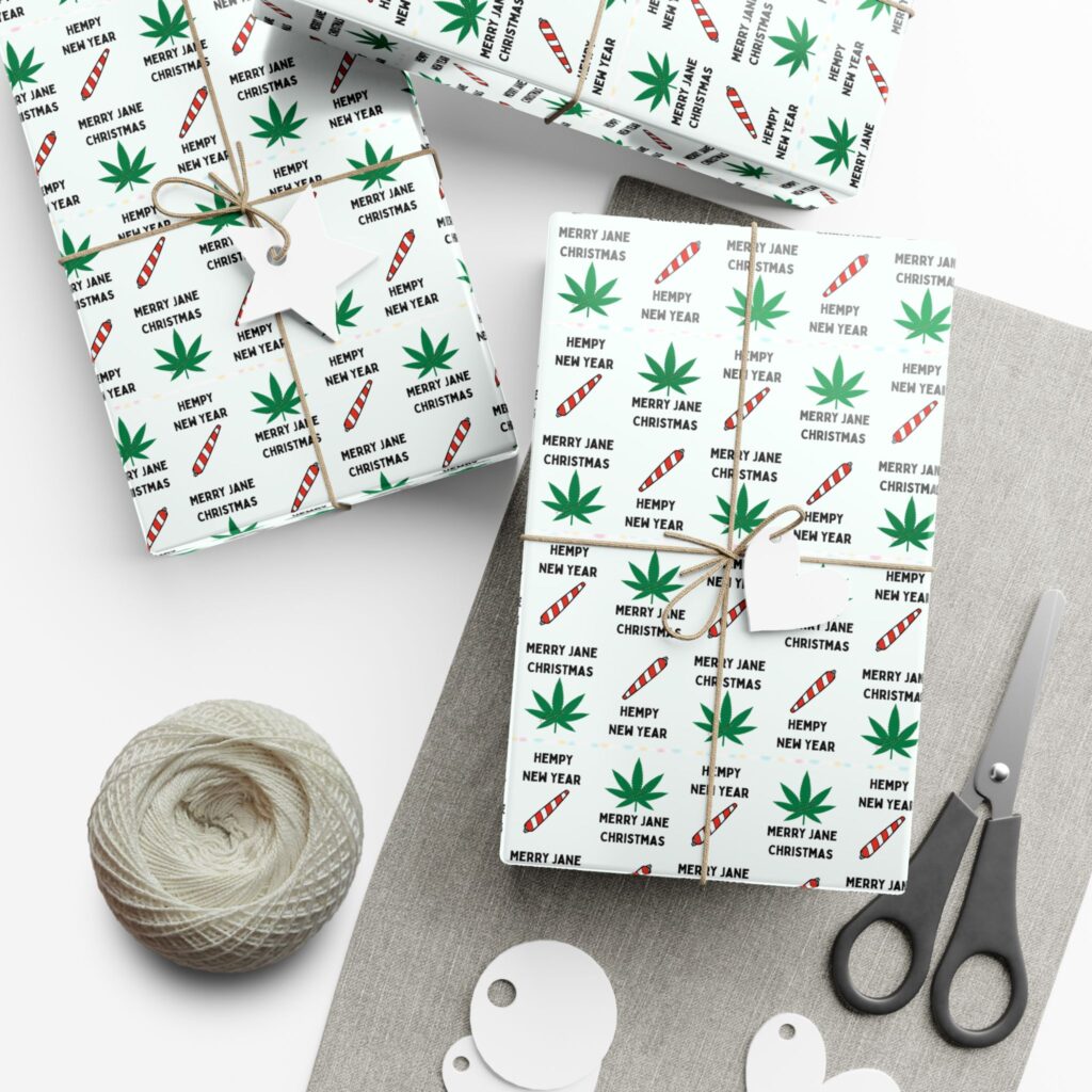 mary jane christmas / hempy new year gift wrap papers