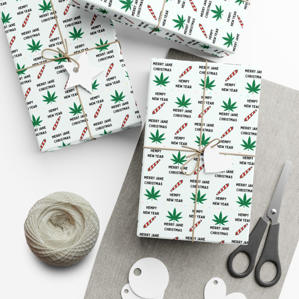 mary jane christmas / hempy new year gift wrap papers